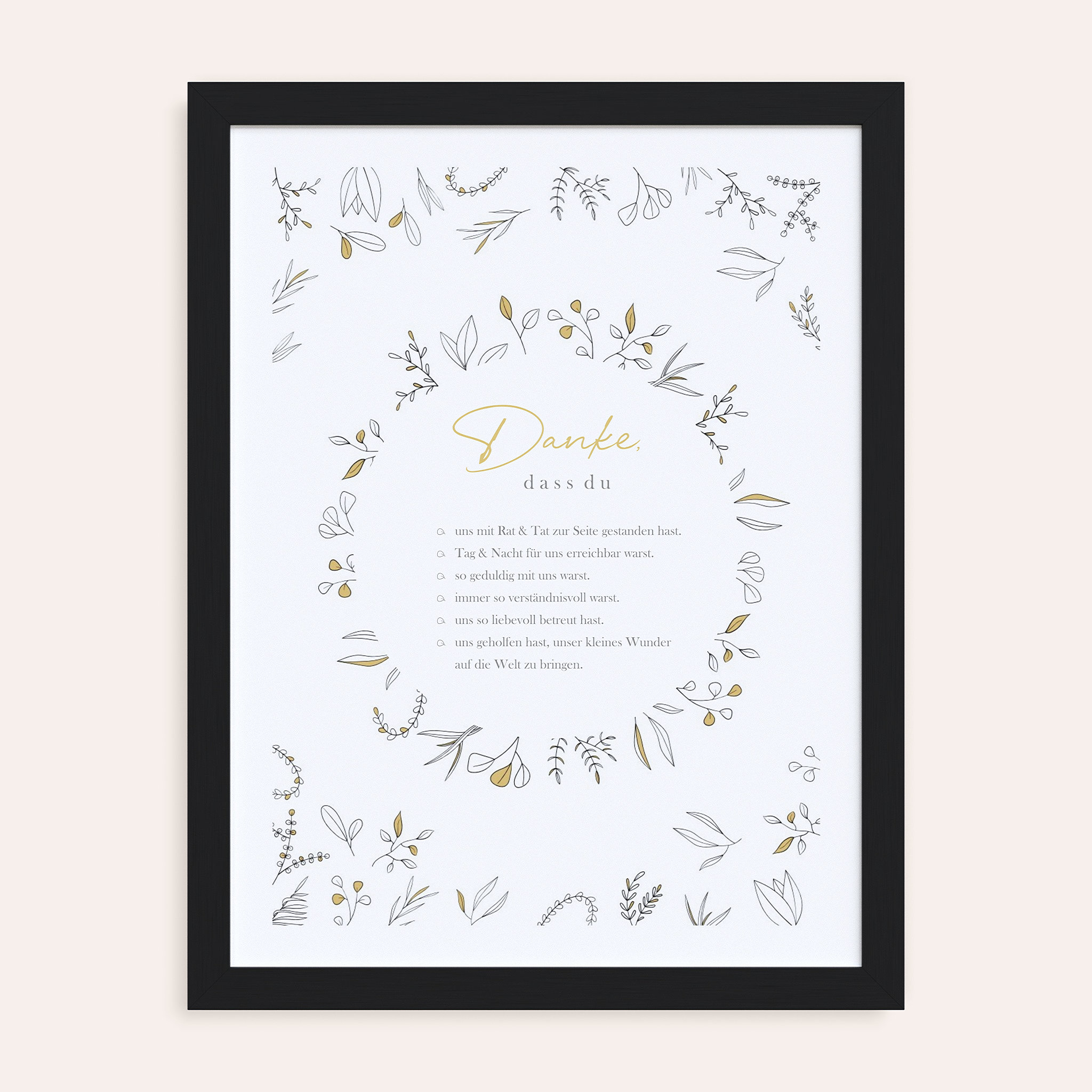 Wandbilder Babyzimmer - Hebammen Dankesbrief