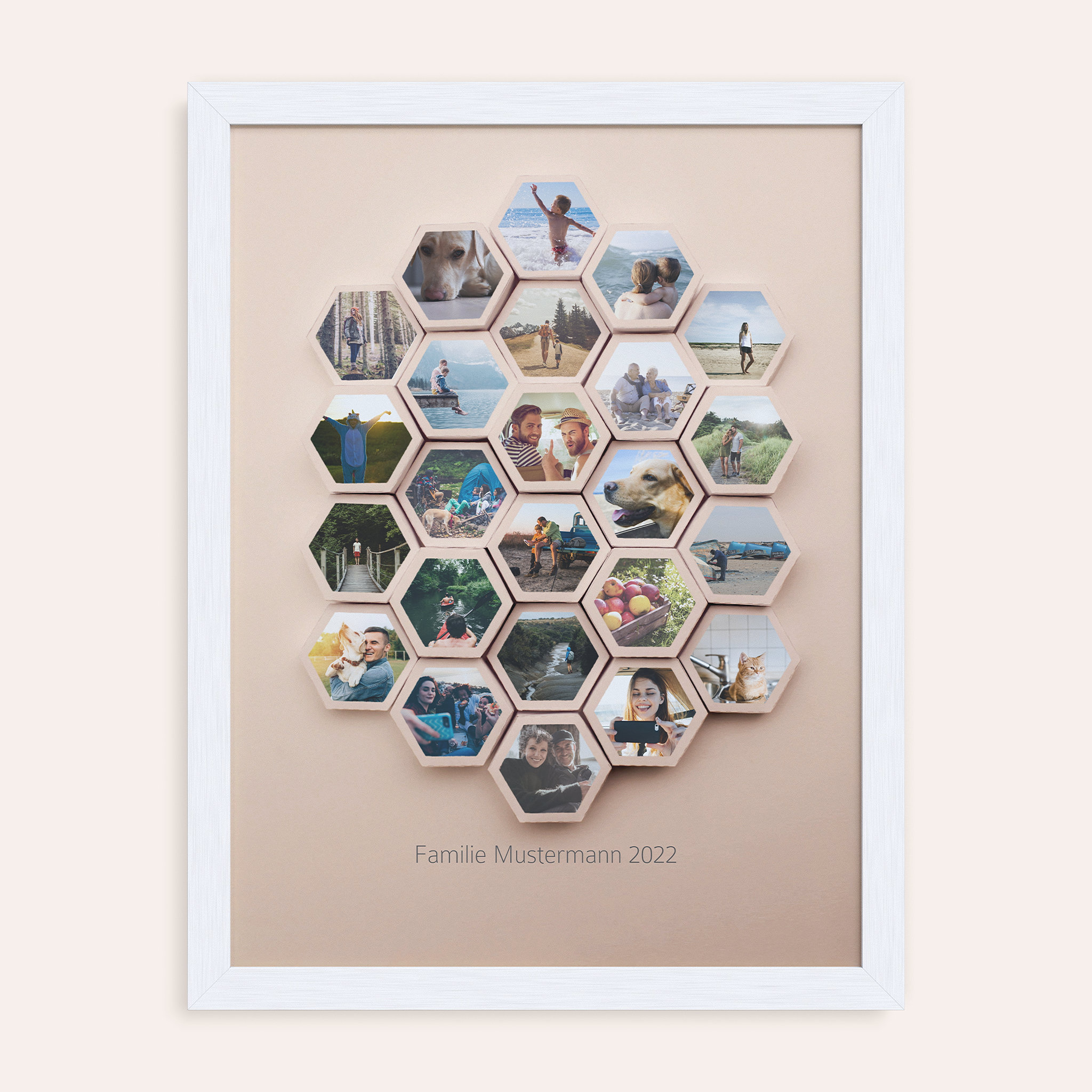 Wandbilder mit Foto - Waben beige