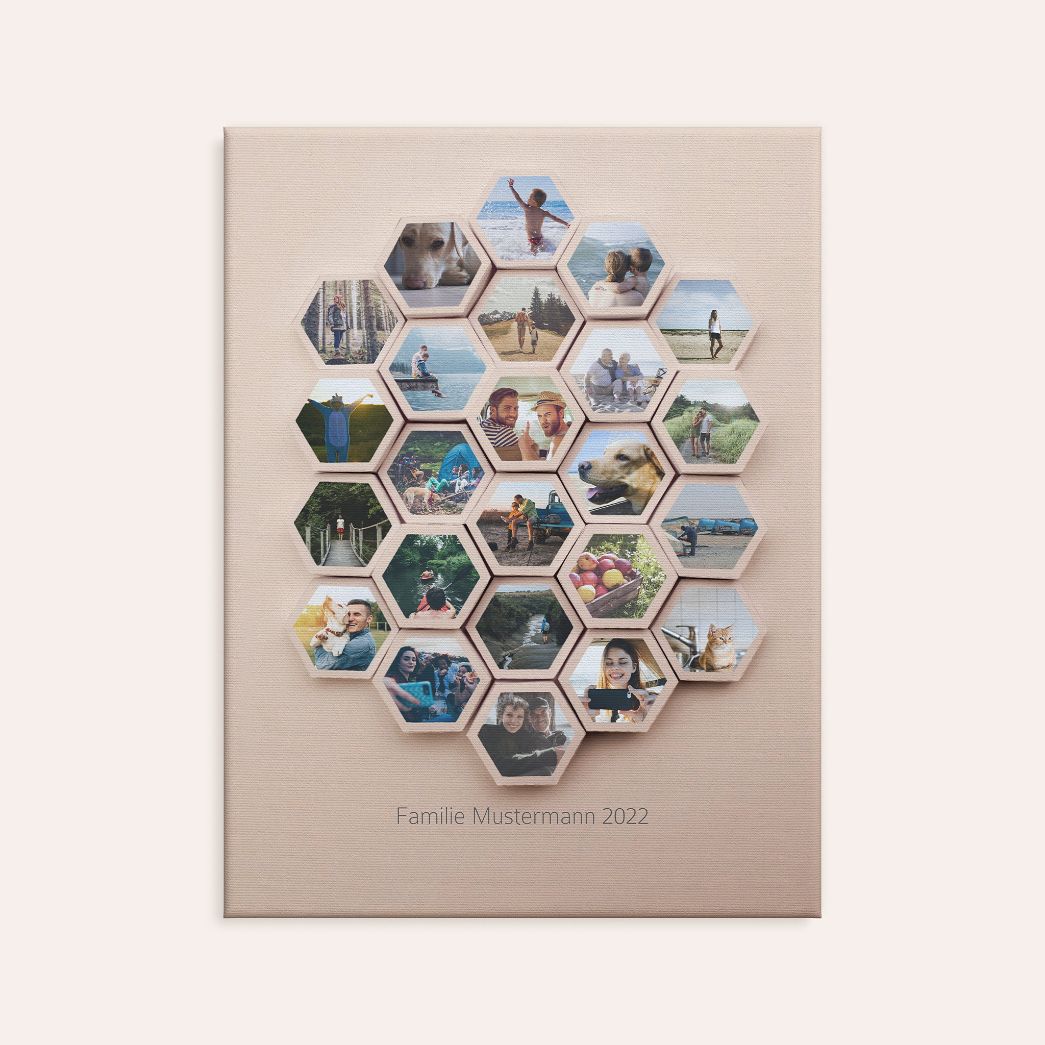 Wandbilder mit Foto - Waben beige