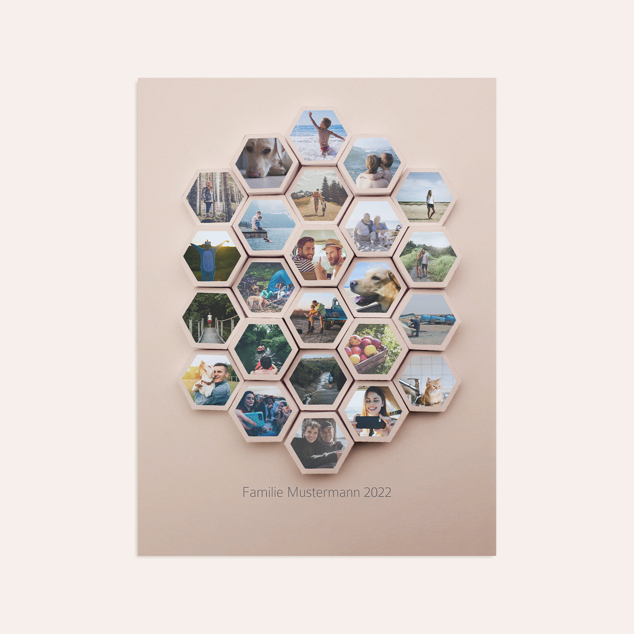 Wandbilder mit Foto - Waben beige