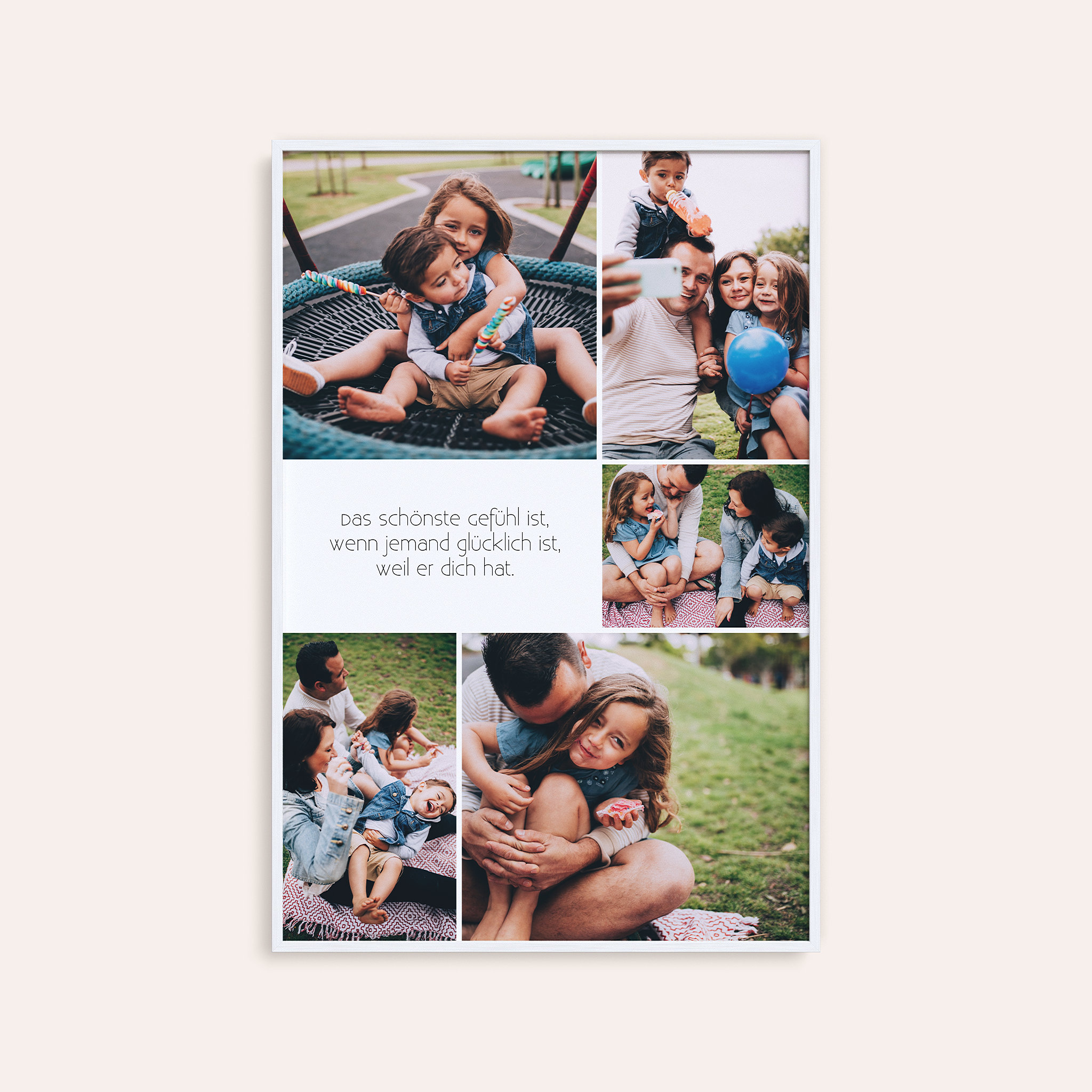 Wandbilder mit Foto - Collage mit Text Vertikal