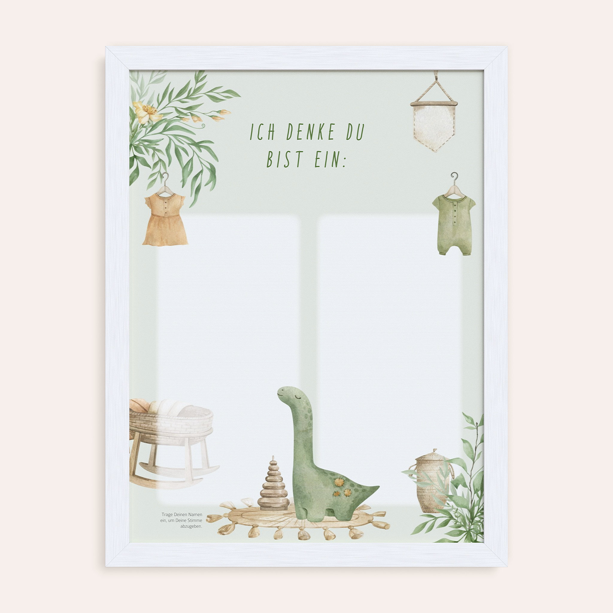 Babyparty Spiele - Gender Voting „Dino Lu”