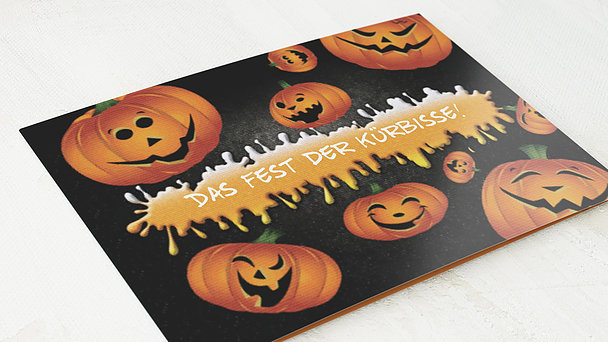 Einladungskarten Halloween - Lustige Kürbisse
