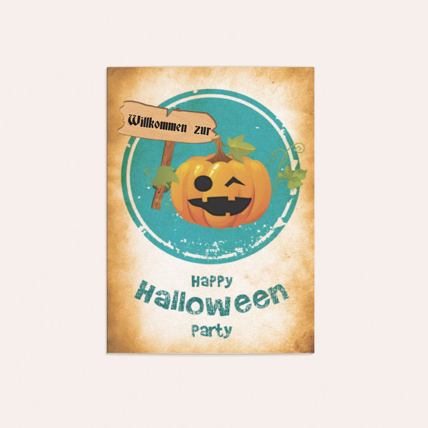 Einladungskarten Halloween - Kürbis-Party
