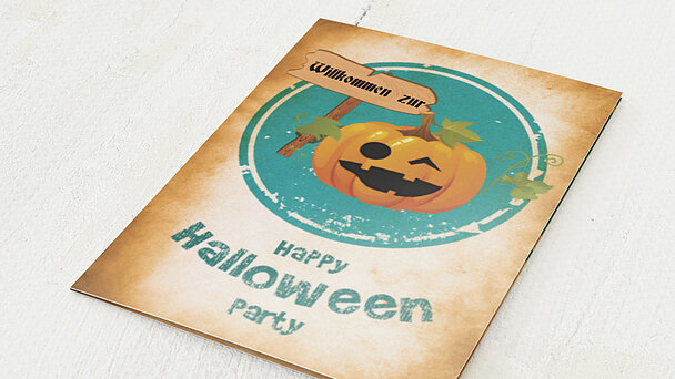 Einladungskarten Halloween - Kürbis-Party
