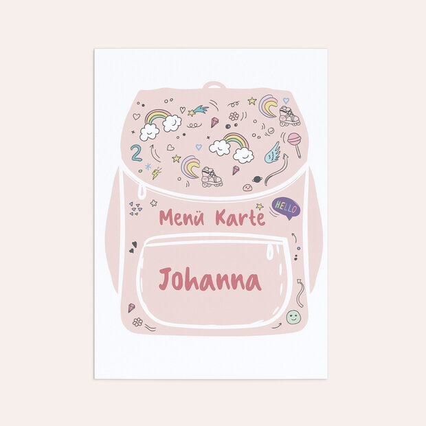 Menükarte Einschulung - Voller Vorfreude