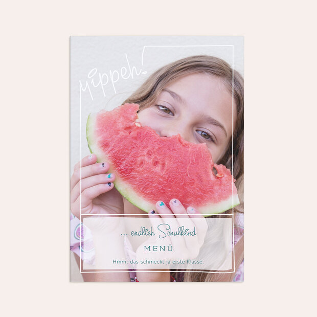 Menükarte Einschulung - Wissbegierig