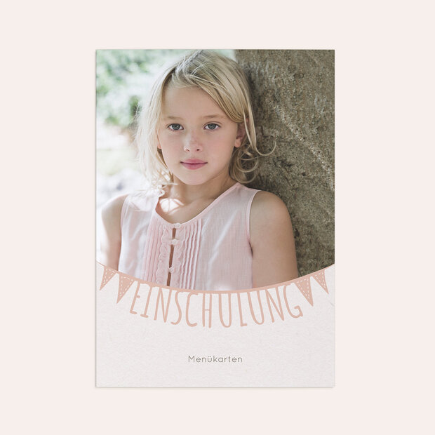 Menükarte Einschulung - Freudige Fähnchen