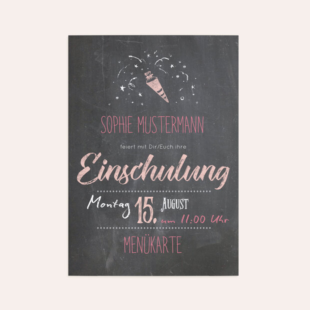Menükarte Einschulung - Ankündigung