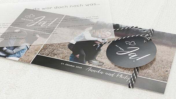 Hochzeitseinladung Bessere Halfte Detail