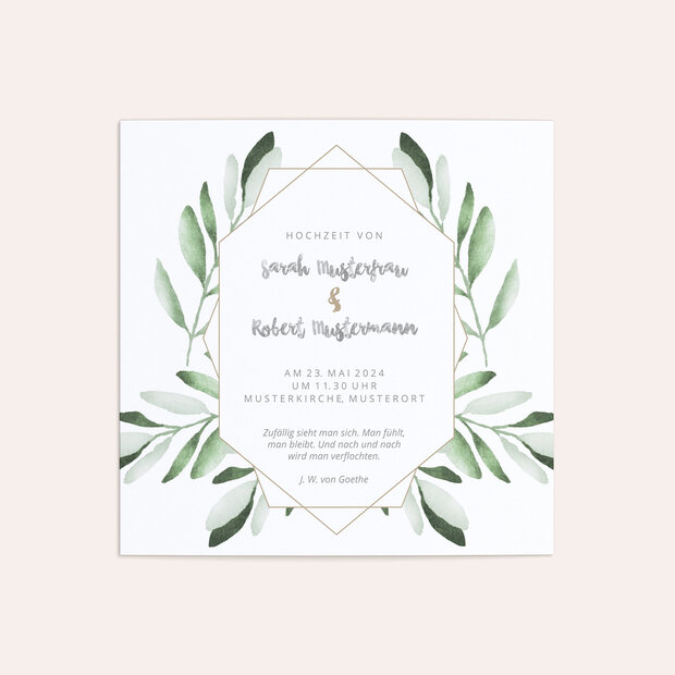 Hochzeitseinladung - Edles Grün
