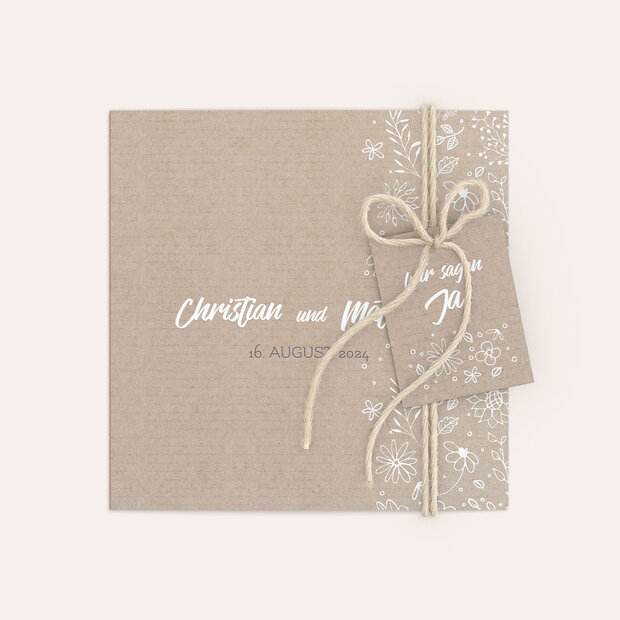 Hochzeitseinladung - Blumenstil