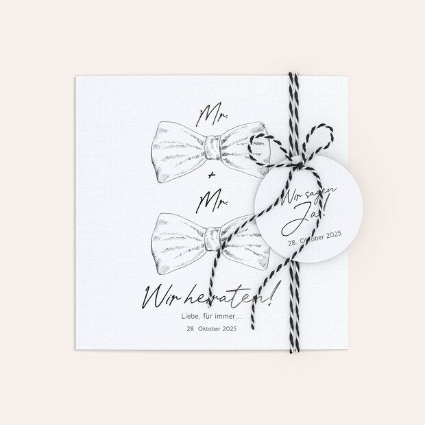 Hochzeitseinladung - Man(n) trägt Fliege