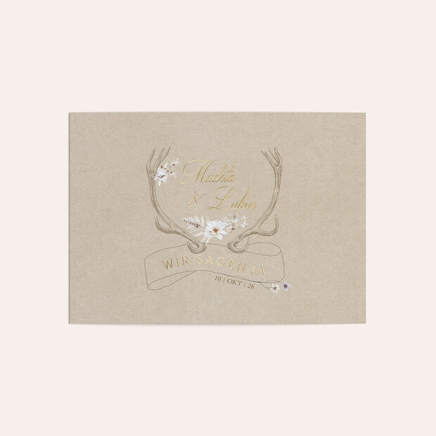 Hochzeitseinladung - Liebesgeweih