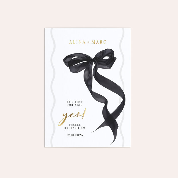 Hochzeitseinladung - Romantic Black