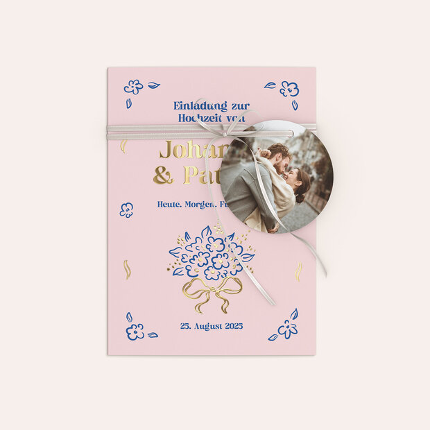 Hochzeitseinladung - Rosé & Royal