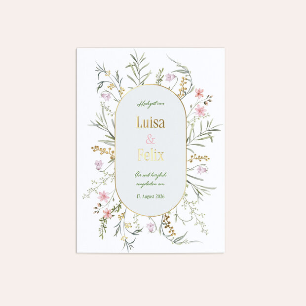 Hochzeitseinladung - Leichtes Blütenspiel