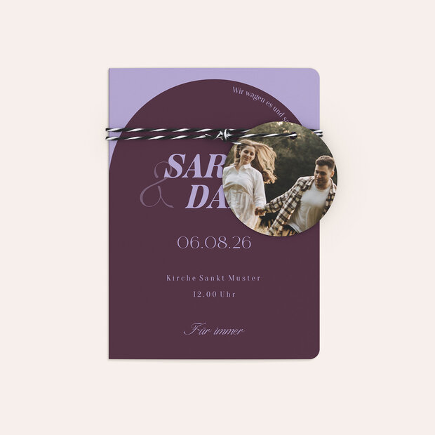 Hochzeitseinladung - Violet Color Blocking