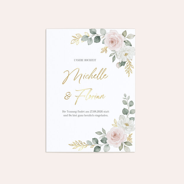 Hochzeitseinladung - Zarte Blütenliebe