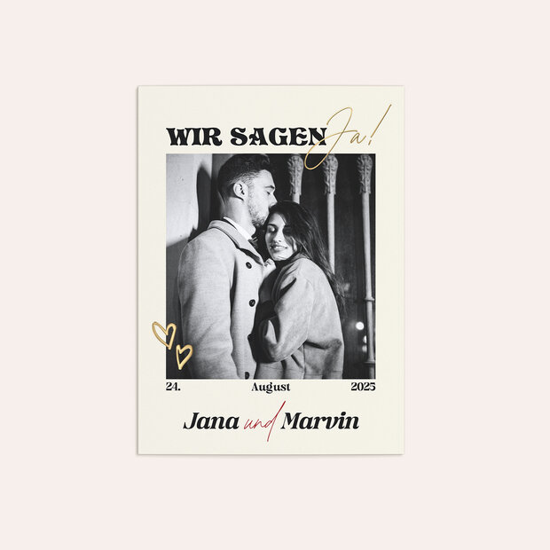 Hochzeitseinladung - Vintage Vibes