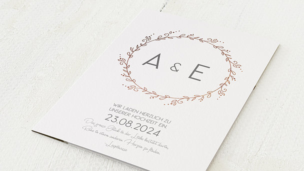 Hochzeitseinladung Edles Grun Detail