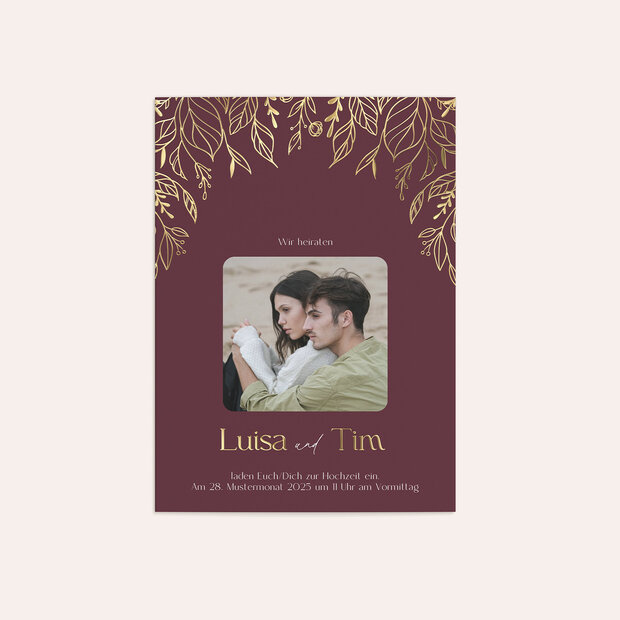 Hochzeitseinladung - Elegantes Granatrot