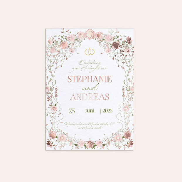 Hochzeitseinladung - Vorhang aus Rosen