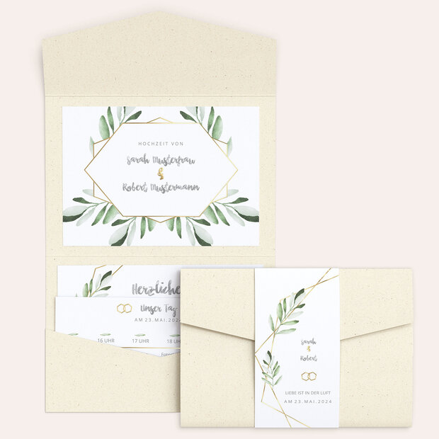 Hochzeitseinladung - Edles Grün