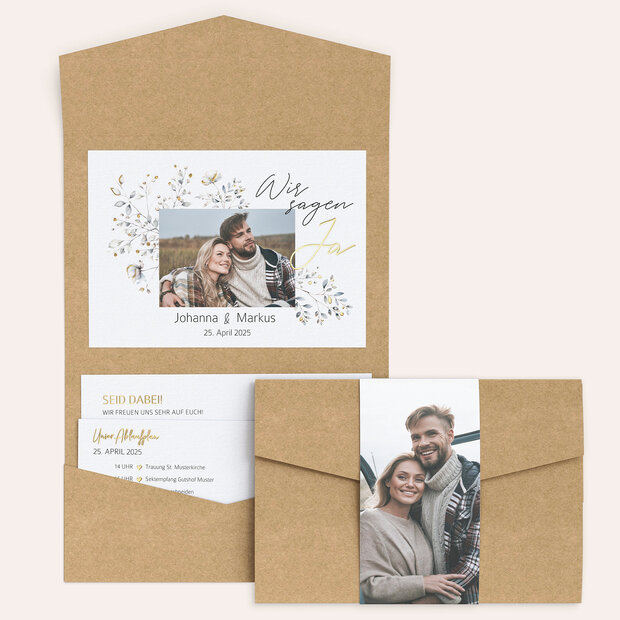 Hochzeitseinladung - Filigrane Blütenzweige