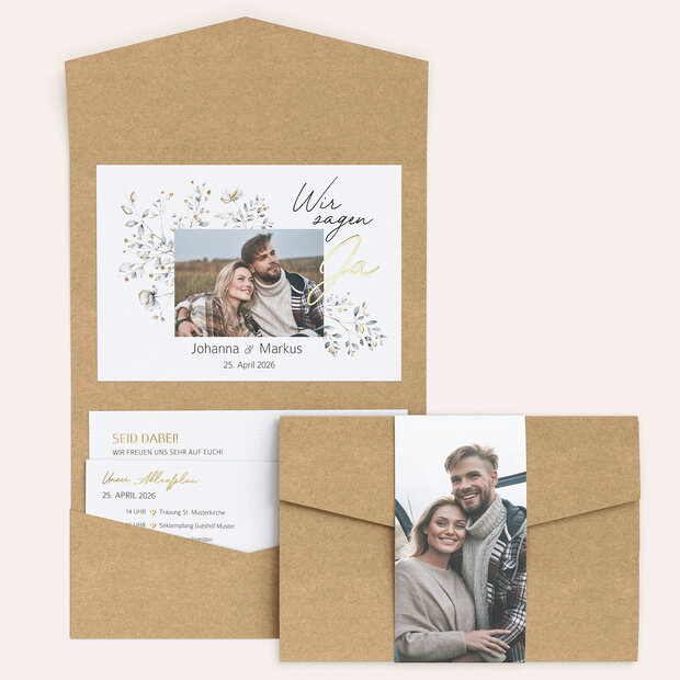 Hochzeitseinladung - Filigrane Blütenzweige