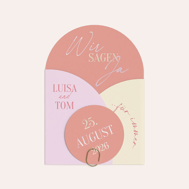 Hochzeitseinladung - Dreamy Peach Color Blocking