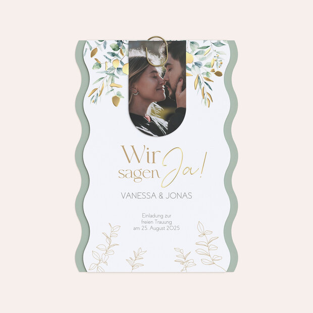 Hochzeitseinladung - Eukalyptusliebe