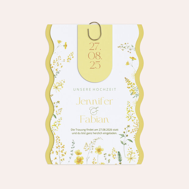 Hochzeitseinladung - Gelbgoldene Idylle