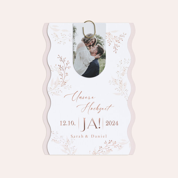 Hochzeitseinladung - Filigrane Blätterkunst