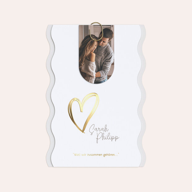 Hochzeitseinladung - Herz über Kopf