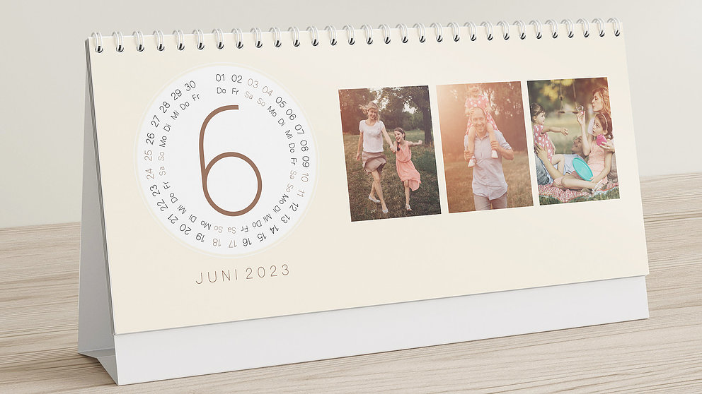 Fotokalender Runde Monate Tischkalender Detail