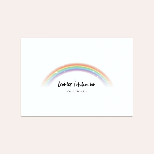 Umschlag mit Design Kommunion - Regenbogen-Sternchen