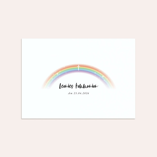 Umschlag mit Design Kommunion - Regenbogen-Sternchen