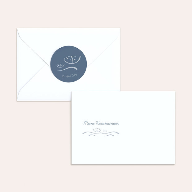 Umschlag mit Design Kommunion - Wellig