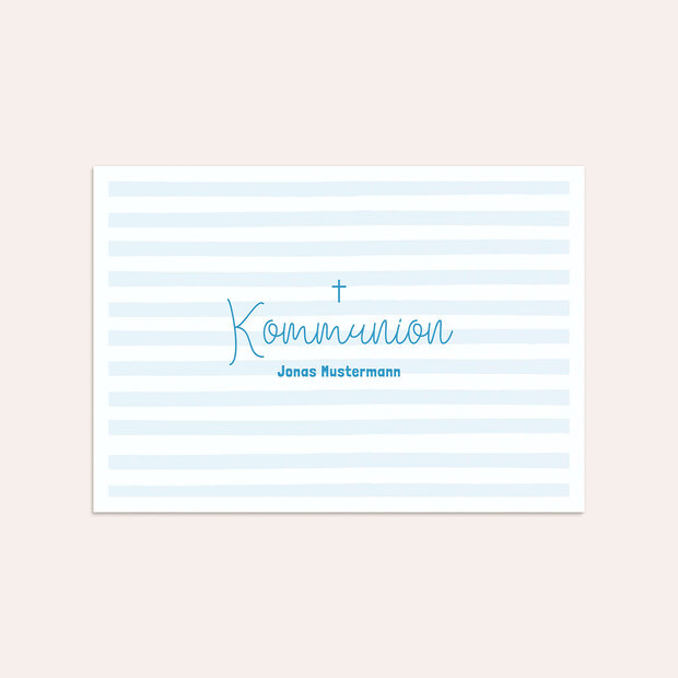 Umschlag mit Design Kommunion - Himmelblau