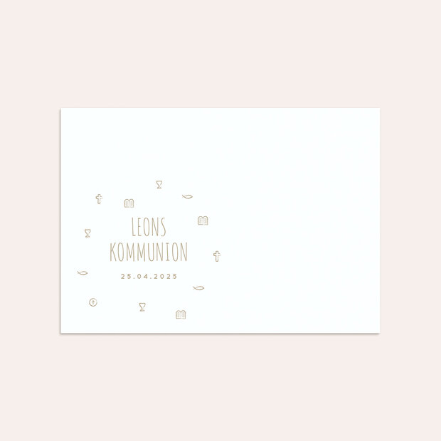 Umschlag mit Design Kommunion - Kleine Symbole