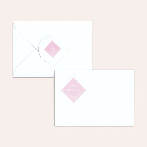 Umschlag mit Design Kommunion - Bunt gefächert