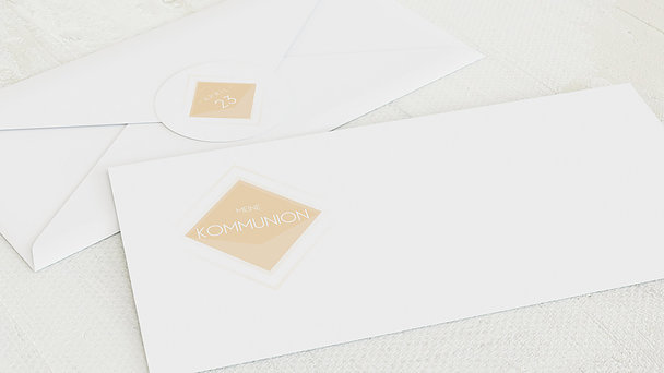 Umschlag mit Design Kommunion - Bunt gefächert