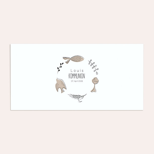 Umschlag mit Design Kommunion - Symbolik der Kommunion