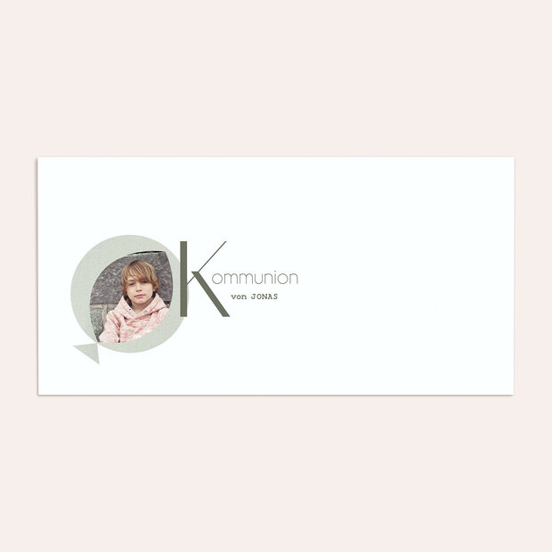 Umschlag mit Design Kommunion - Natural Feeling
