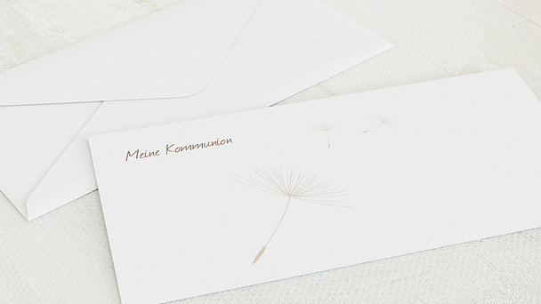 Umschlag mit Design Kommunion - Löwenzahn