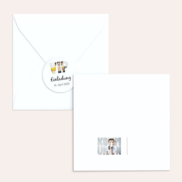 Umschlag mit Design Kommunion - Fototext