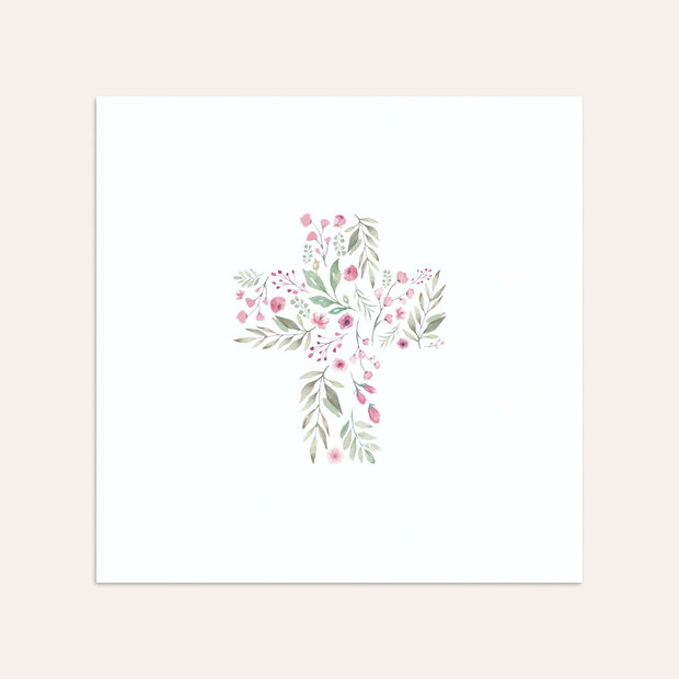 Umschlag mit Design Kommunion - Pink Buds