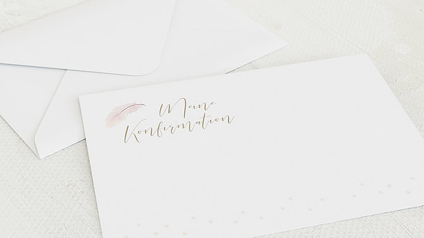 5x Danksagungskarten Umschlag Konfirmation Steine Blume Konfirmationsfeier 