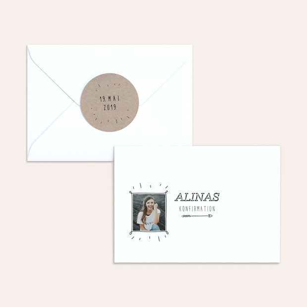 Umschlag mit Design Konfirmation - Freudestrahlen